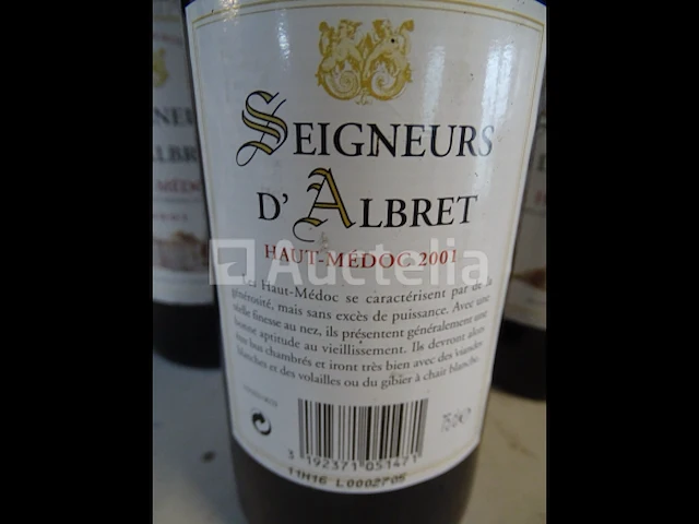 6 flessen haut-médoc seigneurs d'albret 2001 - afbeelding 4 van  4