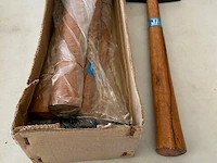 6 hamers met houten steel 200 gr - afbeelding 1 van  3