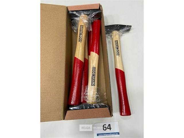 6 hamers steelwood met houtensteel 300gr - afbeelding 3 van  3