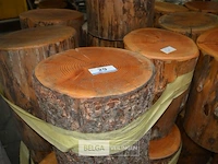 6 houten zitblokken diverse maten ± 0,45cm hoog + ± 0,36cm ø - afbeelding 2 van  4