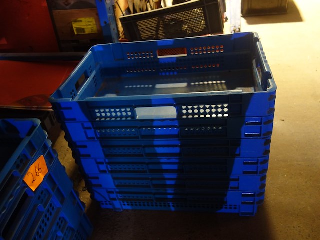 6 lage blauwe stapelbakken - afbeelding 2 van  2