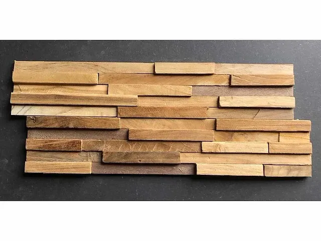 6 m2 wood panels - teakhout - afbeelding 1 van  1