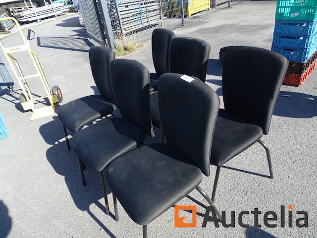 6 moderne zwarte stoelen - afbeelding 1 van  6