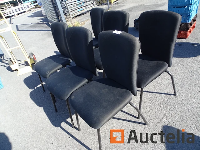 6 moderne zwarte stoelen - afbeelding 2 van  6