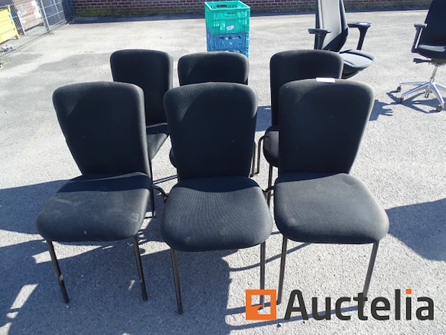6 moderne zwarte stoelen - afbeelding 4 van  6