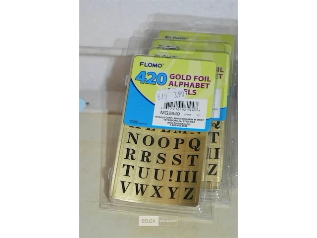 6 pakjes flomo gold foil alphabet labels - afbeelding 2 van  3