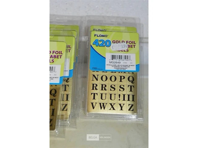 6 pakjes flomo gold foil alphabet labels - afbeelding 3 van  3