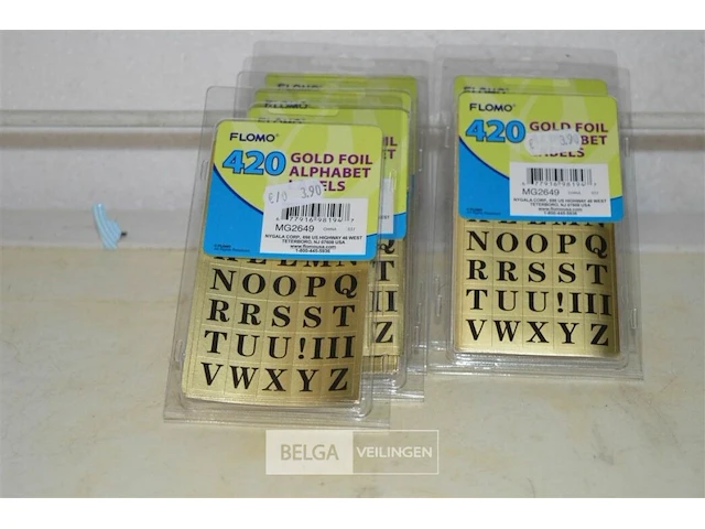 6 pakjes flomo gold foil alphabet labels - afbeelding 1 van  3