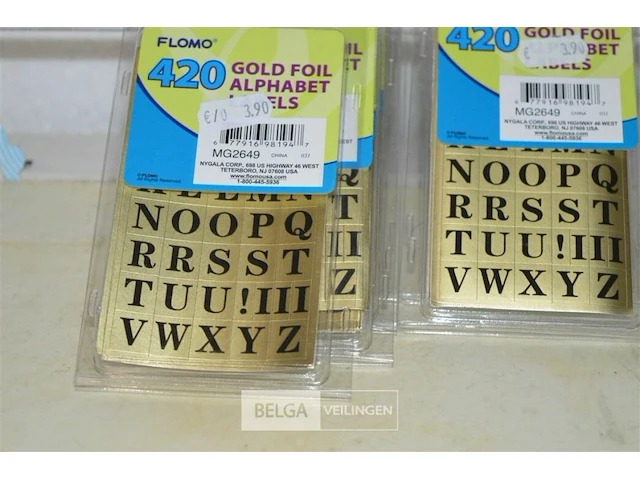 6 pakjes flomo gold foil alphabet labels - afbeelding 2 van  3