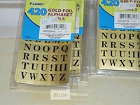 6 pakjes flomo gold foil alphabet labels - afbeelding 2 van  3