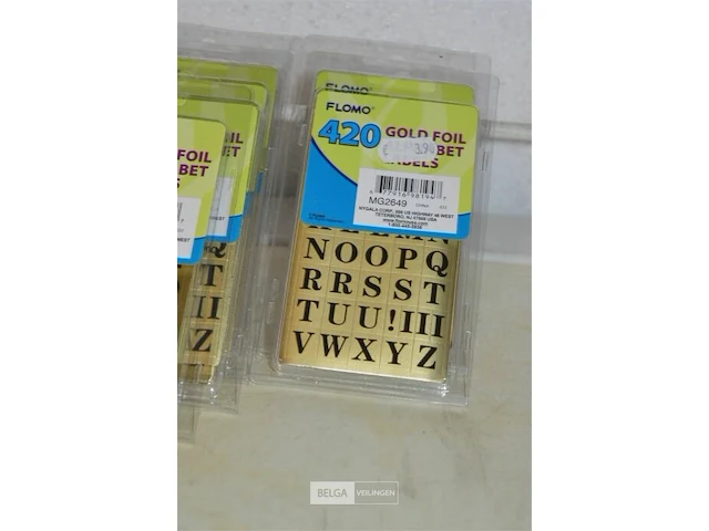 6 pakjes flomo gold foil alphabet labels - afbeelding 3 van  3