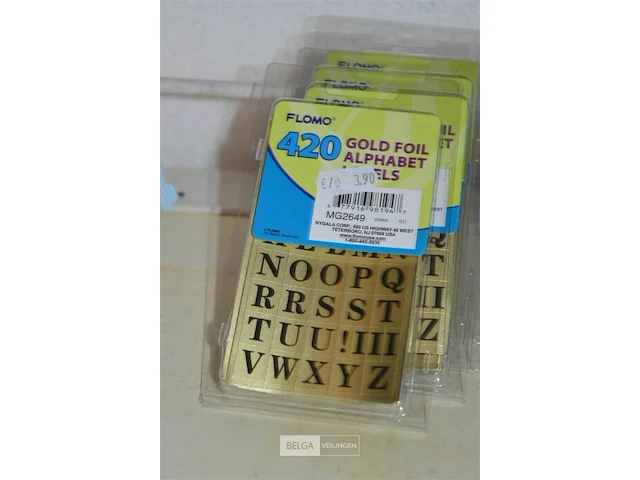 6 pakjes flomo gold foil alphabet labels - afbeelding 2 van  3