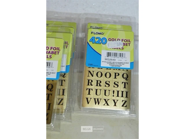 6 pakjes flomo gold foil alphabet labels - afbeelding 3 van  3