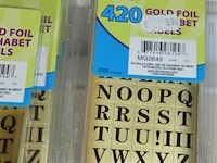 6 pakjes flomo gold foil alphabet labels - afbeelding 3 van  3