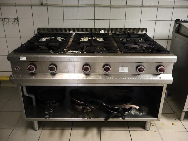 6 pits gasvuur diamond - afbeelding 1 van  4