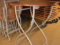 6 plooitafels rond hoog teak blad (1123) - afbeelding 5 van  5