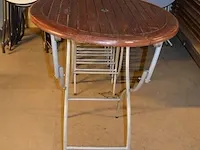 6 plooitafels rond hoog teak blad (1123) - afbeelding 5 van  5