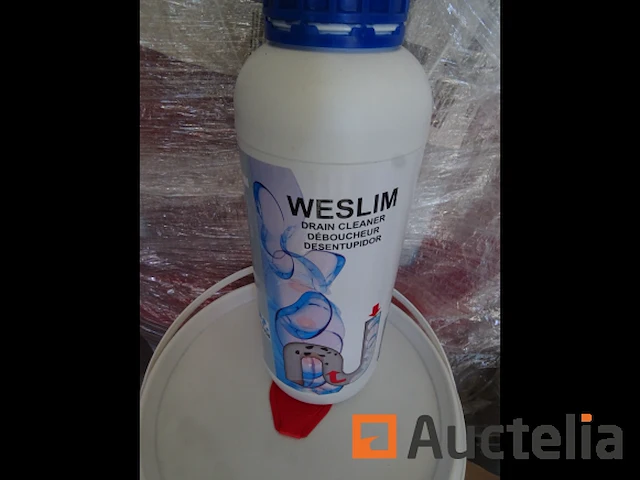 6 potjes van 2 kg professionele weslim afvoerreiniger, 1 emmer desinfecterende doekjes, set vuilniszakken - afbeelding 2 van  5