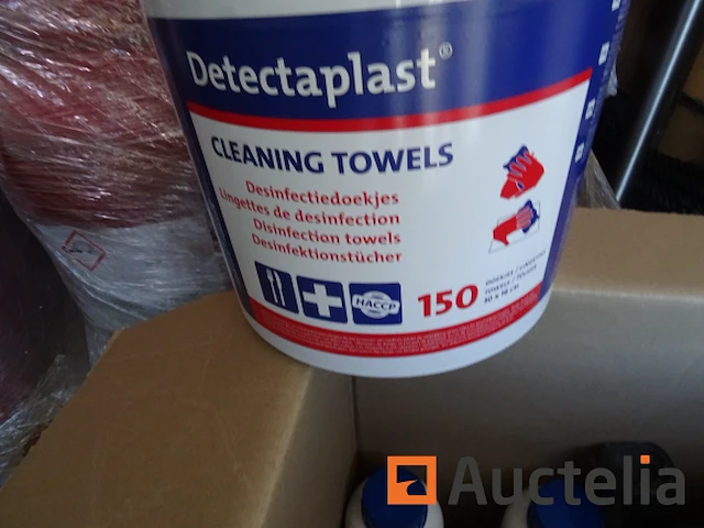 6 potjes van 2 kg professionele weslim afvoerreiniger, 1 emmer desinfecterende doekjes, set vuilniszakken - afbeelding 3 van  5