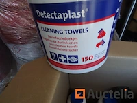 6 potjes van 2 kg professionele weslim afvoerreiniger, 1 emmer desinfecterende doekjes, set vuilniszakken - afbeelding 3 van  5