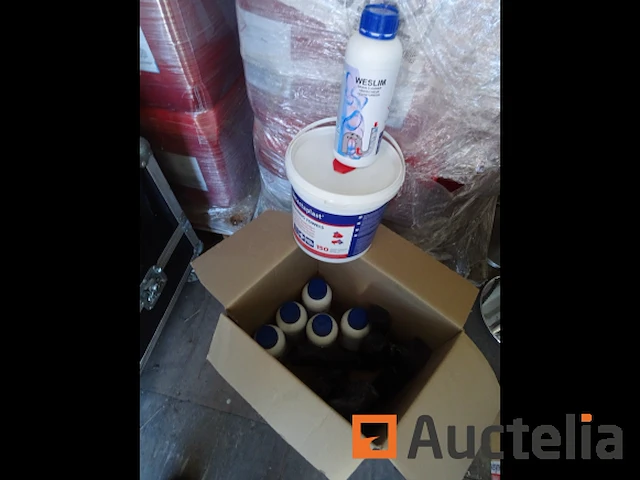 6 potjes van 2 kg professionele weslim afvoerreiniger, 1 emmer desinfecterende doekjes, set vuilniszakken - afbeelding 5 van  5