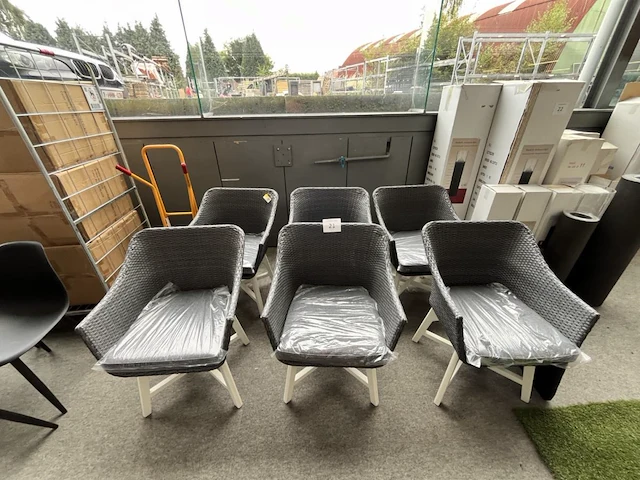 6 stoelen bodega wicker met kussens - afbeelding 2 van  5