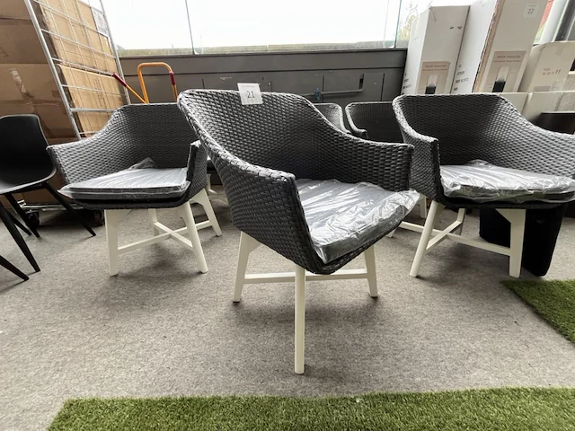 6 stoelen bodega wicker met kussens - afbeelding 3 van  5