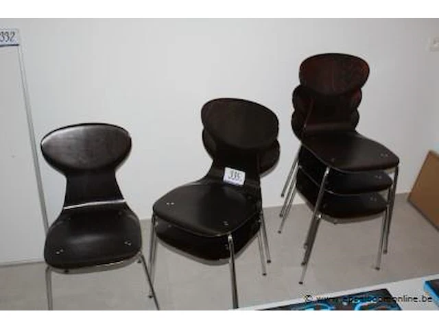 6 stoelen met houten zitting - afbeelding 1 van  1
