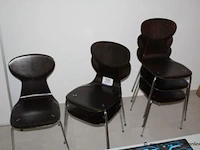 6 stoelen met houten zitting - afbeelding 1 van  1