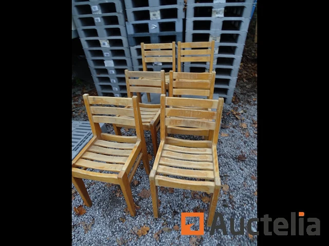 6 stoelen solide beukenhout - afbeelding 1 van  4