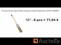6 topkwaliteit lak ronde borstels op waterbasis 18 mm gamma - afbeelding 1 van  5