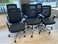 6 verrijdbare typiste stoelen