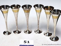 6 vintage champagneglazen - afbeelding 1 van  2