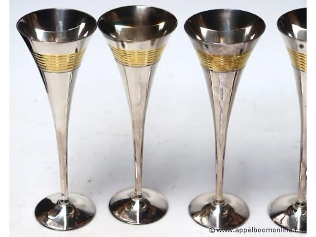6 vintage champagneglazen - afbeelding 2 van  2