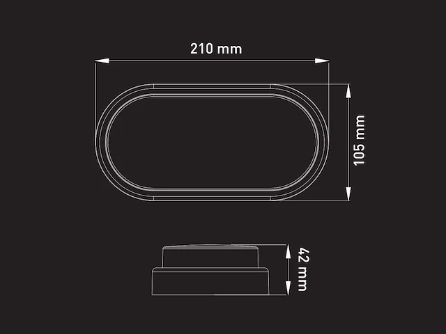 6 x 12w 3000k opbouw design led panelen ovaal waterdicht - afbeelding 5 van  6