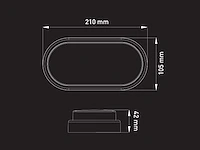 6 x 12w 3000k opbouw design led panelen ovaal waterdicht - afbeelding 5 van  6