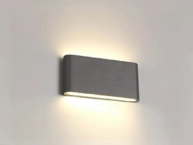 6 x 12w led design wandlamp duo licht zand zwart warm wit waterdicht - afbeelding 1 van  7