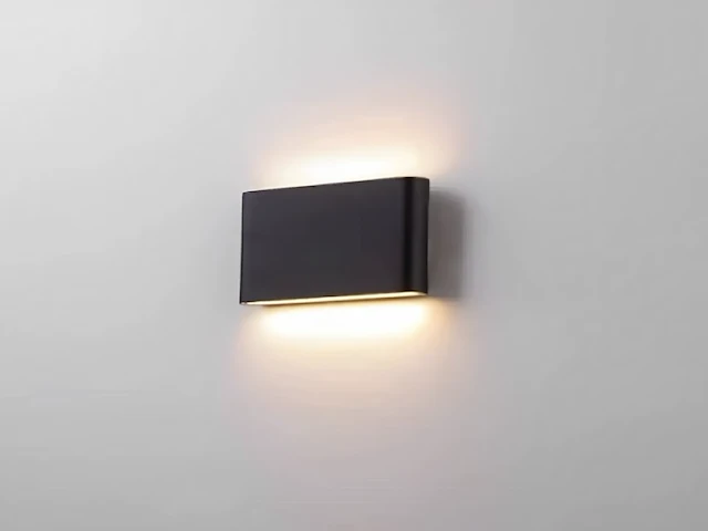6 x 12w led design wandlamp duo licht zand zwart warm wit waterdicht - afbeelding 4 van  7