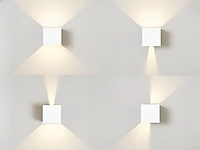 6 x 12w led wit wandlamp kubus duo licht verstelbaar waterdicht - afbeelding 6 van  9