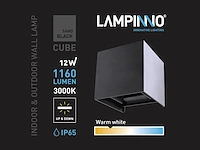 6 x 12w led zwart wandlamp kubus duo licht verstelbaar waterdicht - afbeelding 5 van  9
