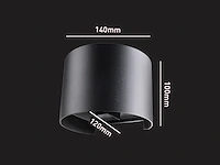 6 x 12w led zwart wandlamp rond duo licht verstelbaar waterdicht - afbeelding 6 van  7