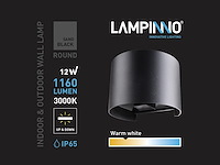 6 x 12w led zwart wandlamp rond duo licht verstelbaar waterdicht - afbeelding 4 van  8
