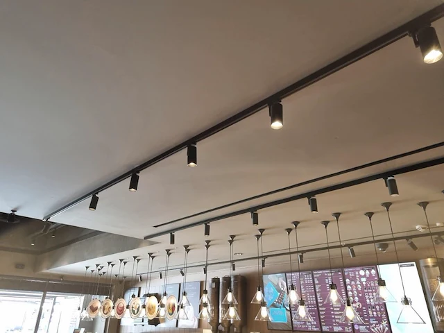 6 x 18w 4000k led pro railspot cilinder zand zwart draaibaar - afbeelding 2 van  8