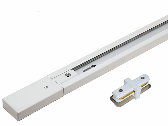 6 x 2 meter rail voor 1 fase 2 draden railsystem met doorverbinder wit - afbeelding 1 van  3