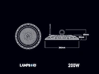 6 x 200w 6500k led ufo highbay slim waterdicht met lens - afbeelding 4 van  6
