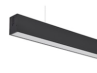 6 x 40w led 120cm linear hanglamp 3 kleur licht switch zwart - afbeelding 3 van  7