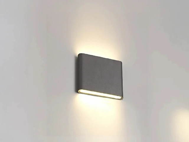 6 x 6w led design wandlamp duo licht zand zwart warm wit waterdicht - afbeelding 1 van  7
