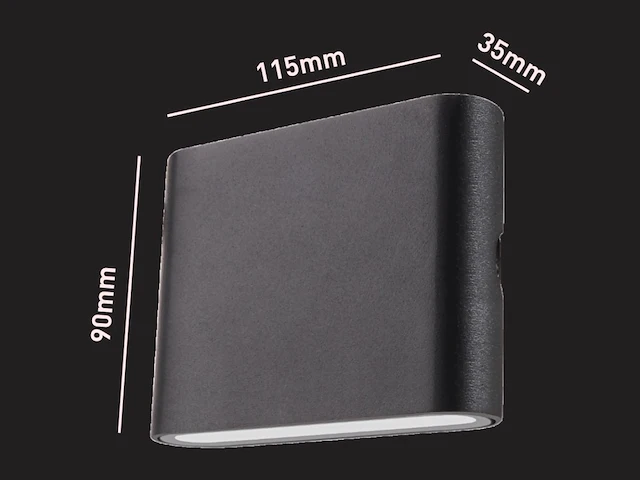 6 x 6w led design wandlamp duo licht zand zwart warm wit waterdicht - afbeelding 5 van  7