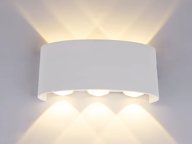 6 x 6w led ovaal wandlamp zes licht zand wit warm wit waterdicht - afbeelding 2 van  5