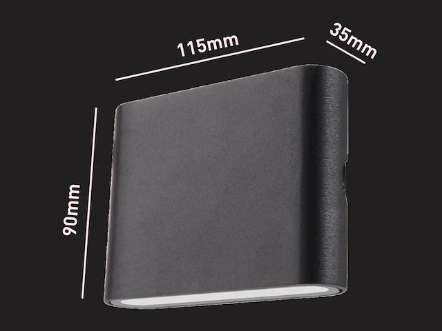 6 x 6w led wandlamp duo licht zwart warm wit waterdicht - afbeelding 5 van  7